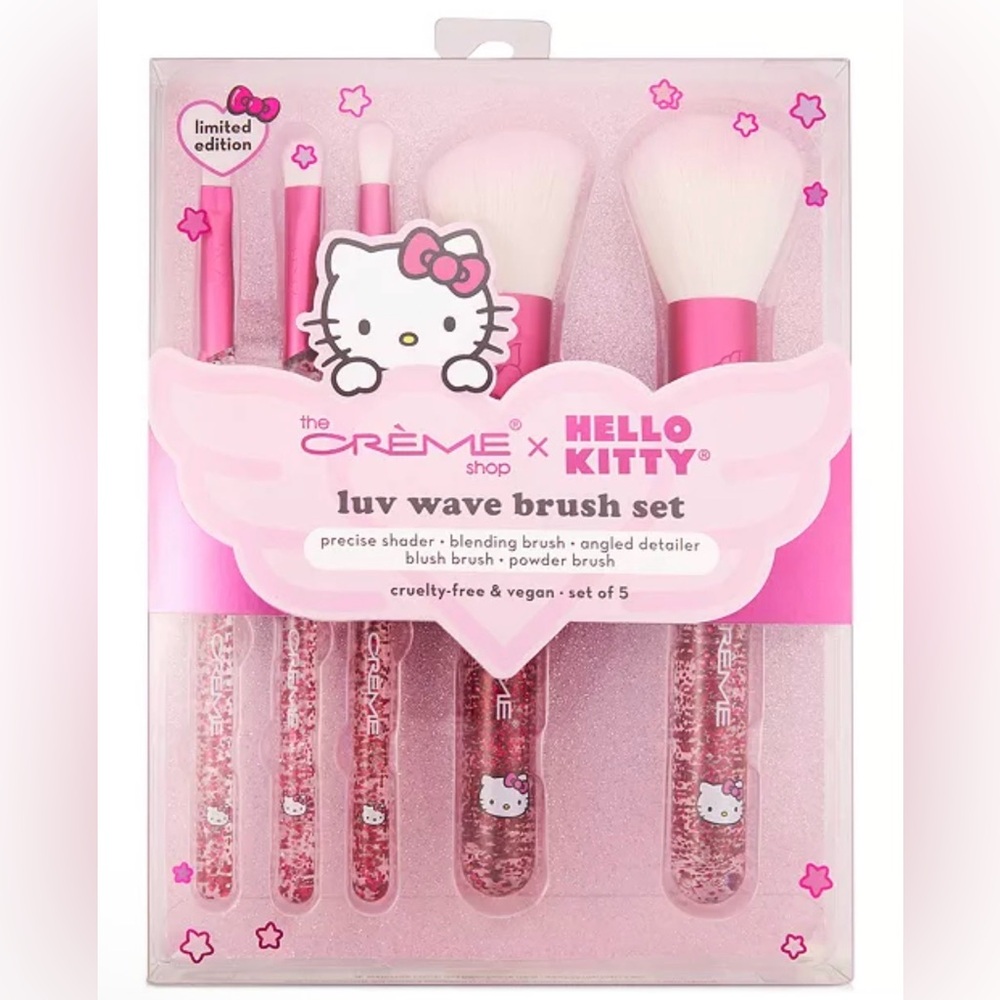 The Crème Shop Hello Kitty Luv Wave Brush Set - Limited Edition Set of 5